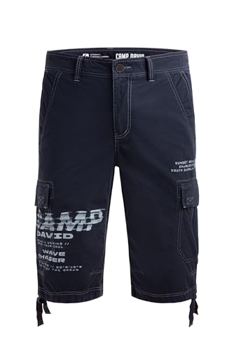 Camp David Herren Skater Shorts mit Logo Prints Blue Navy, L