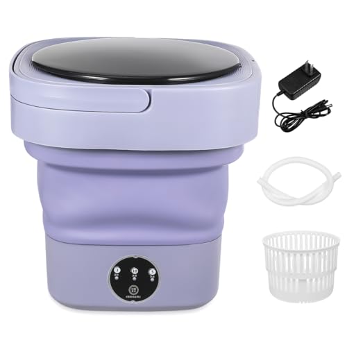 Cabilock Mini Waschmaschine 8L, 2 in 1 Faltbare Kleine Waschmaschine, Lil Camping, Portable für Schlafsäle, Wohnmobil, Wohnungen, Reisewäsche