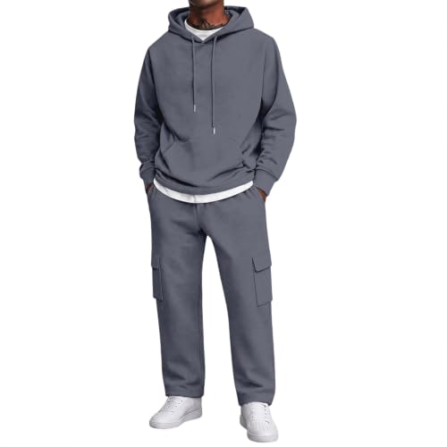 Generisch Trainingsanzüge Herren Jogginganzug Gradientenfarbe 2 Teilig Hip Hop Y2K Tracksuit Hoodies + Jogginghosen Männer Freizeitanzüge Kapuzenpullover Casual Bequeme Sportanzug