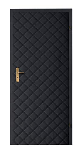 TapeOn - Türpolsterung zur Selbstmontage - Wärmedämmung Tür - Schalldämmung Haustür - Kälteschutz Winter und Ganzjährig, Schallschutz, Thermovorhang - BASIC SET, BxLxH 105x210x2 cm - Schwarz