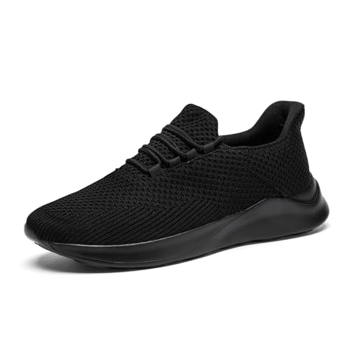UROMGV Damen Sneaker Reinschlüpfen Wanderschuhe Laufschuhe Tennis Fitness Sportschuhe Leichtgewichtig atmungsaktiv rutschfeste Schuhe Lässig Bequeme Schuhe Schwarz EU 38