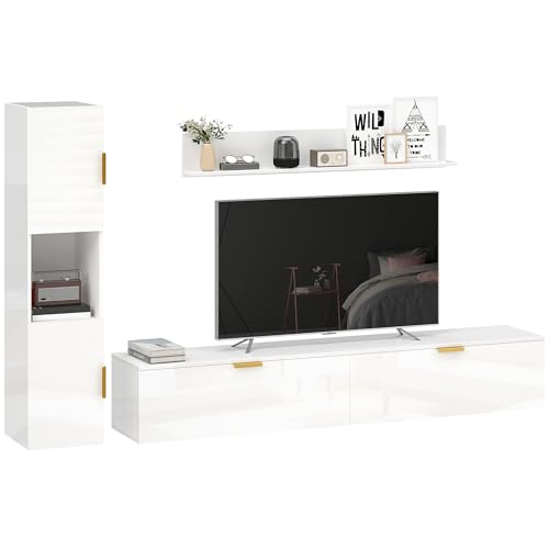 HOMCOM Wohnwand 3-teiliges TV Set für Fernseher bis 55