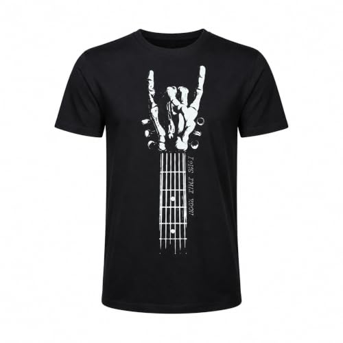 Heavy Metal T-Shirt - Rock that - Rock 'n' Roll Shirt Herren Männer - Gitarre - Metalhand - Devil Horns - Mano Cornuta - Rock Musik (M)
