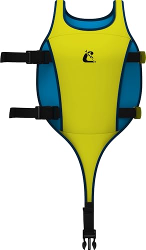 CRESSI Froggy Swim Vest Azure/Yellow M: 3/6Years - Schwimmweste für Kinder mit Zwei Griffen, Hellblau/Gelb, M: 3/6 Jahre