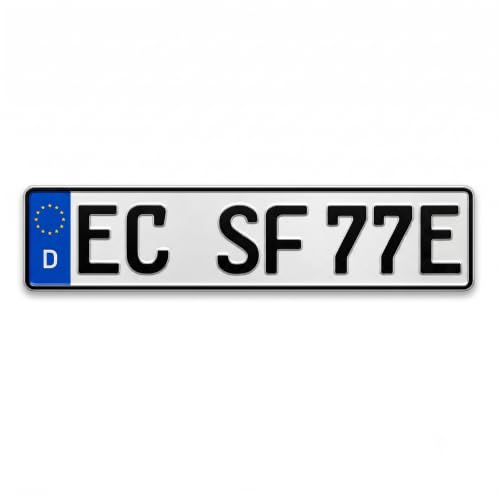 Schilderfabrik Kfz-Kennzeichen E-Auto Elektro Wunschprägung Euro Nummernschild 520x110mm PKW