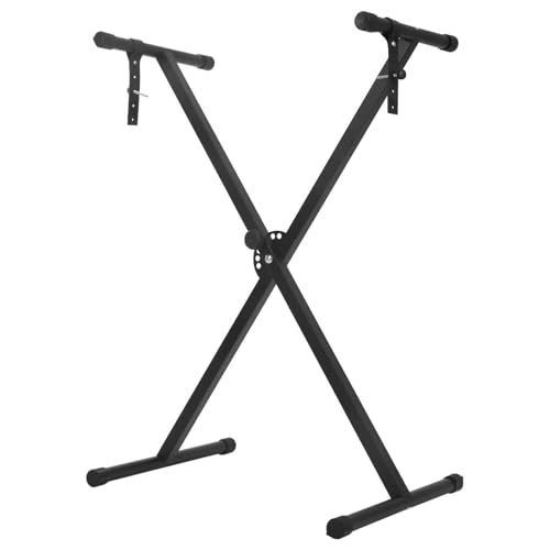 Trintion Keyboardständer Doppelstrebig Keyboard Ständer verstellbar 61 cm bis 98 cm Klappbar Zerlegbar Stabil mit Sicherungslaschen (Parallel Bars) (Horizontal bar)