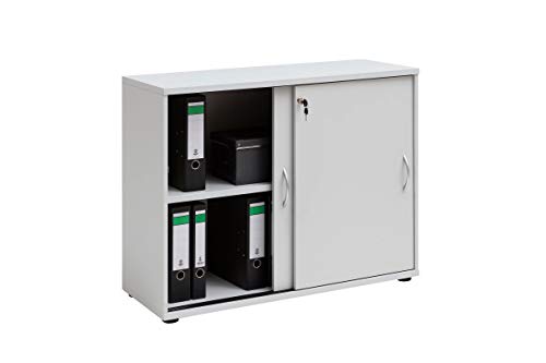 Möbelpartner Aktenschrank, lichtgrau, ca. 100,0 x 39,5 x 77,4 cm