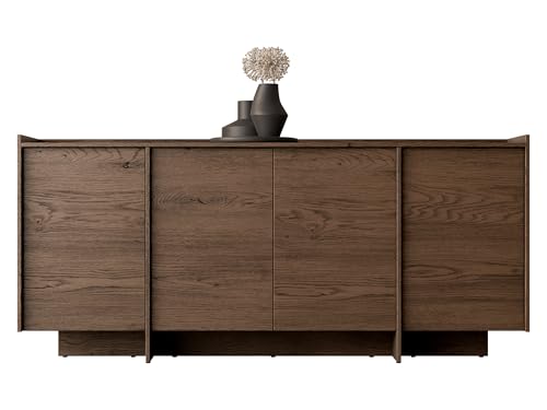 Mirjan24 Kommode Jundia K4D JA02 – Modernes Sideboard mit 4 Türen, 6 Innenfächern, grifflosem Öffnungssystem – Highboard/Anrichte/Mehrzweckschrank (Baltic Storm)