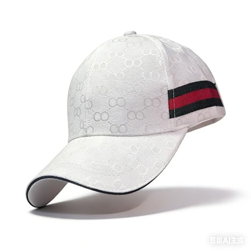 Unisex-Basecap mit verstellbarem Riemen, grün-roter Casual-Hip-Hop-Stil (Weiß)