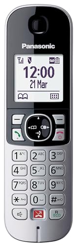Panasonic KX-TGA685 Mobilteil (Nur zusätzlicher Handgerät, automatische Anrufblockierung, Freisprechfunktion, Bitte nicht stören-Modus, verschiedene Klingeltöne, Agenda, Babyphone) Schwarz - silber