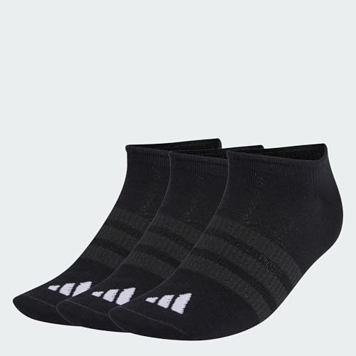 adidas Unisex Thin&Light Sportswear No Show Socks 3 Pair Pack, black/black/white, 45-48