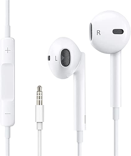 Hochauflösende In-Ear-Kopfhörer mit Kabel, extra Bass, geräuschisolierend, mit Mikrofon, für iPhone, iPod, iPad, MP3, Huawei, Samsung, leichte Kopfhörer mit Lautstärkeregler, 3,5 mm Klinkenstecker