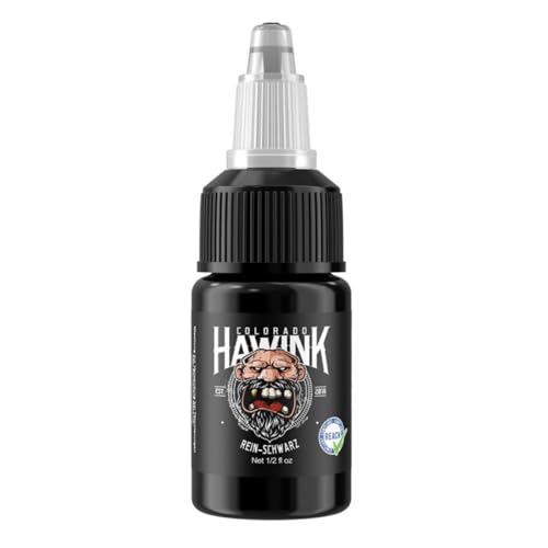 HAWINK Tattoo Farbe Pur Black 1/2oz (15ml) Professionelle Tattoo Ink Schwarze TI203-15-001