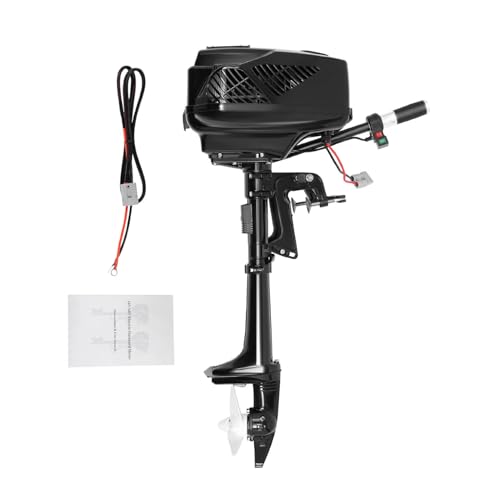 Mqwdxzfes 48V 1200W Elektrischer Außenborder, Bürstenloser Außenborder Motor, Kurzwelle Bootsmotor mit 1500kg Schub, Marine Elektro-Außenborder für Schlauchboote Angeln Kajak Angelboot bis 5m