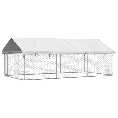vidaXL Outdoor Hundezwinger Dach 400x200x150cm Hundekäfig Hundehaus Hundehütte