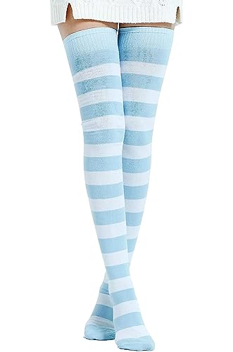 DRESHOW Damen Extra Lange Socken Überknie Lange Kniestrümpfe Overknee Strümpfe Retro Schüler Überknie Strick Socken