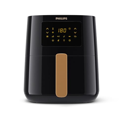 Philips Airfryer 5000-Serie Heißluftfritteuse L, 4.1L (0.8Kg), 13-in-1 Airfryer, Wifi verbunden, 90% Weniger Fett mit Rapid Air Technologie, Rezepte-App (HD9255/80)