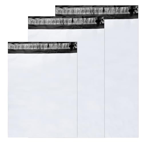 Magrimaxio 120pcs versandbeutel, versandtüten für kleidung, versandtaschen, shipping bags, verpackungsbeutel plastik, versandtasche, mit Selbstklebeverschluss, blickdicht, L/M/S mischen, 40 pcs/Größe