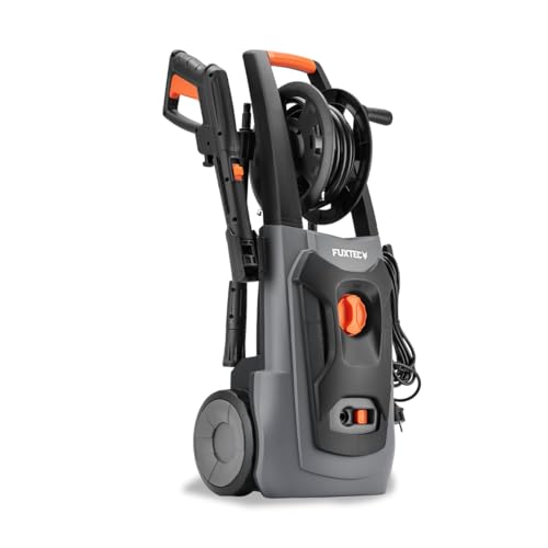 FUXTEC Hochdruckreiniger FX-HDR1800, Flächenreiniger mit 6m Hochdruckschlauch, 130 bar Arbeitsdruck, Fördermenge 420l/h, 1800W Leistung, Verschiedene Sprühmuster, integrierter Reinigungstank