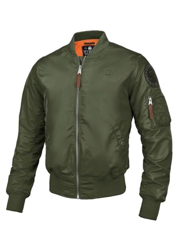 PITBULL - Jacke Herren im Flyers Bomber Stil, Bomberjacke mit Logo, Bequeme Übergangsjacke, Männer Bomber Jacke, Activewear Fliegerjacke - XXL