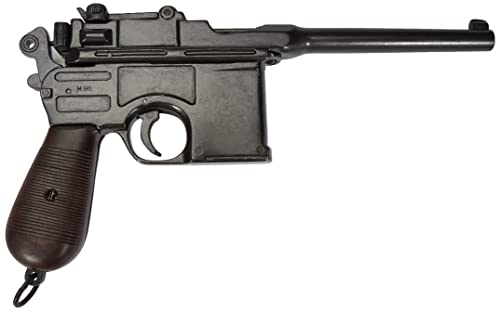 DENIX Erwachsene Deutsche Pistole Mauser Cal 4, 63 1896 Gefälschte Waffenreplik, schwarz, One Size
