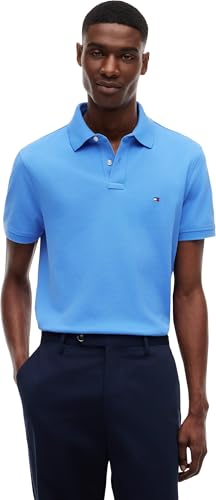 Tommy Hilfiger Herren Poloshirt Kurzarm 1985 Regular Fit, Blau (Blue Spell), L