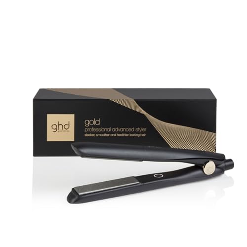 ghd Gold Glätteisen & Styler in Schwarz - Professionelles Styling, Für Sleekes, Glattes Haar mit Mehr Glanz - Profi-Ergebnisse ohne extreme Hitzebelastung - Für Alle Haartypen
