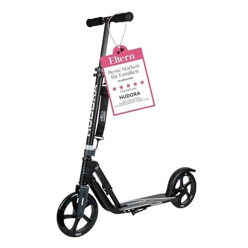 Hudora Roller für Erwachsene – Klappbarer Erwachsenen-Roller, höhenverstellbar, HUDORA BigWheel 205 Scooter - Stabiler Aluminium-Roller