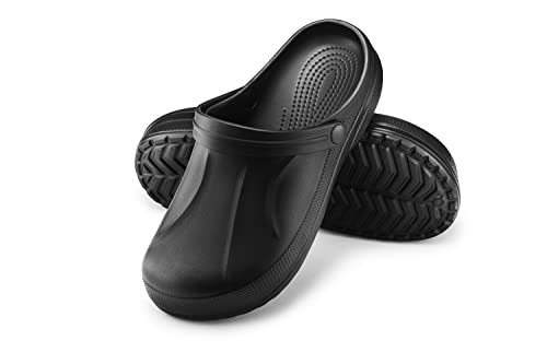 ESTRO Gartenschuhe Herren Clogs Gummi - Gartenclogs Herren Männer Gartenschuhe Hausschuhe Gummi Leicht Gummischuhe Für Männer F06 (45, Schwarz)