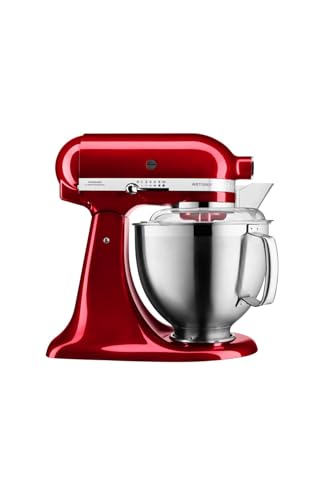 KitchenAid Küchenmaschine - Artisan - Kippbarem Food Processor - Teigknetmaschine mit 2 Schüsseln und 3 Zubehör aus Edelstahl - 4.8 L - Liebesapfelrot