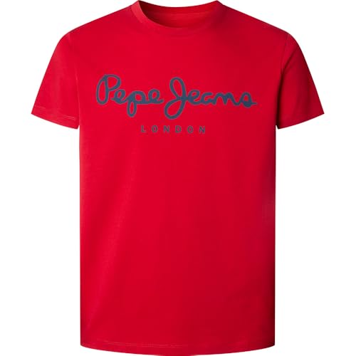 Pepe Jeans Herren Original Stretch N T-Shirt, Rot (Rugby RED), L, Rot (Rugby Red), L