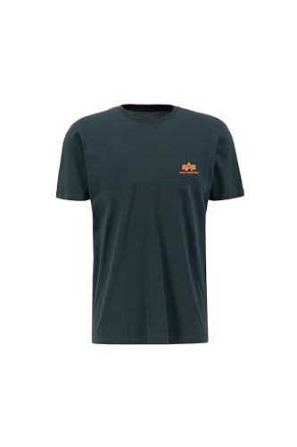 Alpha Industries Herren Basic T Small Logo, Dark Petrol, L