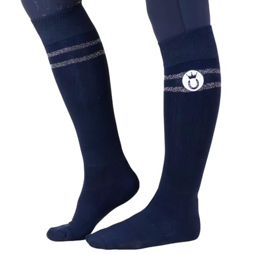 Royal Horsemen Reitsocken Damen & Mädchen, GlitterBlue Gr. 39-42
