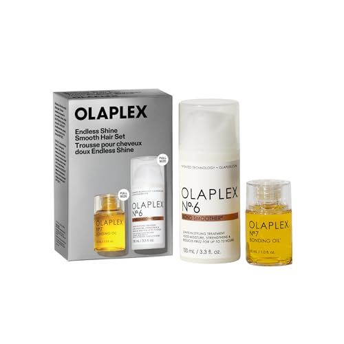 Olaplex Endless Shine Smooth Hair Styling Gift Set: Limited Edition Set with Nº.7 Bonding Oil & Nº.6 Bond Smoother | Instant Shiny, Smoother Hair & Heat Protection | For Coily, Curly, Straight, & Wavy