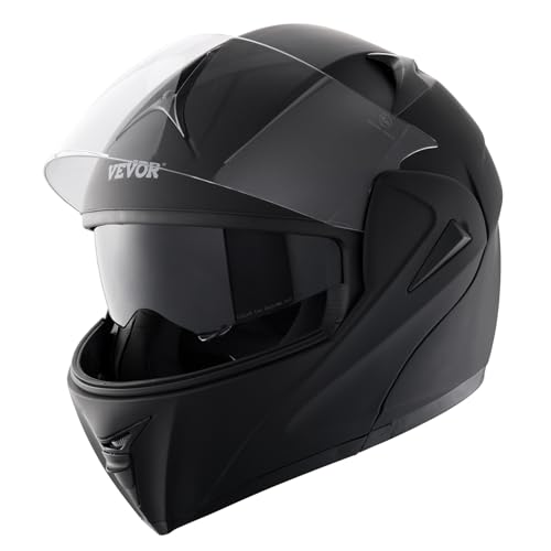 VEVOR Motorradhelm ohne Maske Helmgröße 55-56 cm, ABS Helme mit hoher Dichte & Bluetooth-Kommunikation & Wechselglas Größe S DOT-geprüfter bequemer Motocross-Helm, für Jugendliche & Erwachsene