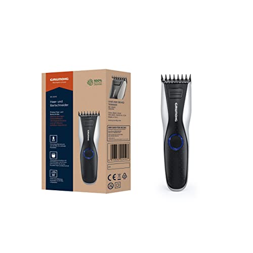 GRUNDIG MC6840 Haar-und Bartschneider, Akku/Netz, LED, Schwarz, Silber, Schnittlänge Bis 30 mm