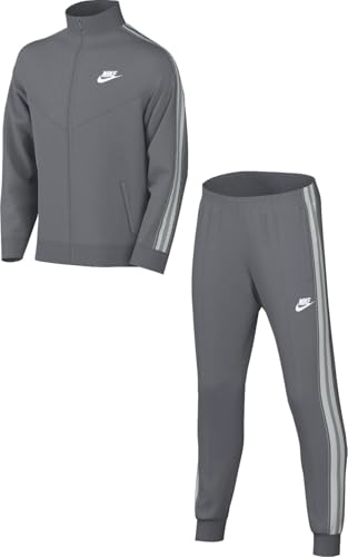 Nike FD3061-084 K NSW TRACKSUIT POLY TAPED FZ Jacket Unisex SMOKE GREY/WHITE Größe XL