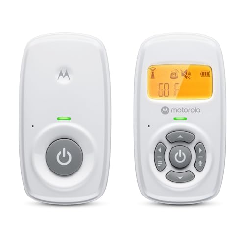 Motorola Nursery Audio-Babyphone, Gegensprechfunktion, hochempfindliches Mikrofon, LCD-Display, DECT-Technologie, Reichweite bis zu 300 Meter, Lautstärkeregelung, Batteriealarm