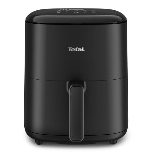 Tefal Easy Fry Max Heißluftfritteuse – 5-L-Airfryer, kompakt, für knusprige Pommes & saftiges Fleisch, mit wenig Öl, antihaftbeschichtet, spülmaschinenfester Korb, energiesparend, schwarz, EY2458