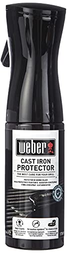 Weber Gusseisen Schutzspray 200ml, feines Nebelspray, Schützt Grillroste und andere Gusseisenelemente for Rostbildung, Schadstoff frei, Geschmacksneutral (17889)