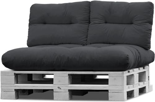 normani Palettenkissen Set Sofa Sitzkissen, Dunkelgrau, 120x80
