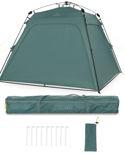 JUSTCAMP wasserdichter Schnellaufbau Pavillon mit 4 Seitenwänden 2,5 x 2,5 m - robuster Outdoor Pavillon faltbar mit UV-Schutz 80+ für Garten, Camping, Festival & Strand - leichtes Pop Up Zelt