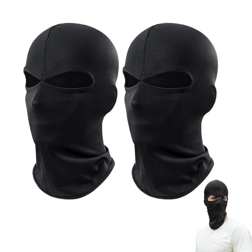 2 Stücke Sturmhaube Motorrad, Sturmmaske & Skimaske, Atmungsaktiver Balaclava für Damen/Herren mit 3-Loch-Design, Winddichte Motorradhaube für Winter & Outdoor (Einheitsgröße)