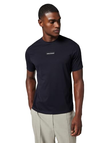 Armani Exchange Men's Plain Front Logo Patch T-Shirt,Blue,L