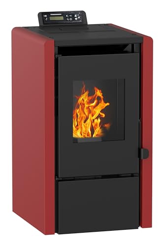 NEMAXX® PC5 Pelletofen Rot 5,3 kW – Raumheizung bis 120 m³ – kompakte Pelletheizung für kleine Räume – manuelle Steuerung – Wi-Fi Ready (optional) – zuverlässiger Heizbetrieb
