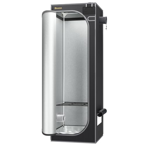 Bloomint Growzelt 60 x 60 x 180 cm Anbauzelt 2.0, Stabiler Stoff, Hochreflektierendes Diamantmuster Grow Tent