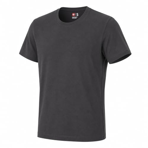 Engelbert Strauss Herren T-Shirt e.s. Cotton, atmungsaktives Basic Shirt mit Rundhals – Robustes Arbeits- & Freizeitshirt (DE/NL/SE/PL, Alphanumerisch, XL, Regular, Regular, anthrazit)