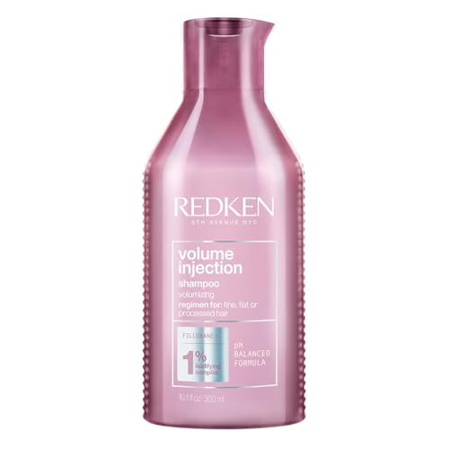 Redken Haarshampoo mit reparierendem Volumen-Boost, Mit Filloxanen und pflegenden Polymeren, High Rise Volume Injection Shampoo, 1 x 300 ml