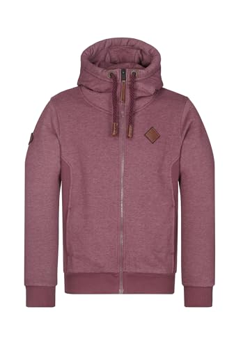 Naketano Herren Kapuzensweatjacke Birol, Farbe:bodeaux Melange, Größe:XXL