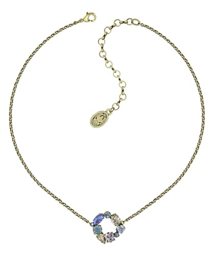Konplott: Collier Mess to Impress small, feines Collier mit kleinem kreisrundem Kristallelement im Formen- und Farbenmix, für Damen/Frauen (pastel-multi)